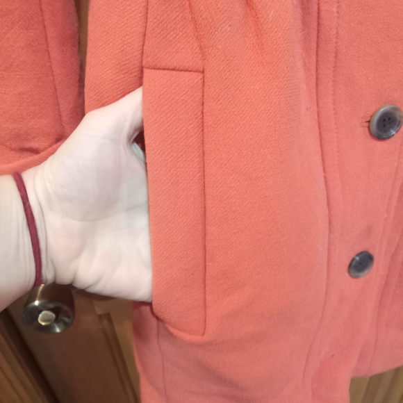 J. Crew double cloth by Manifattura di Carmignano salmon colored wool coat sz 4 - Picture 3 of 8